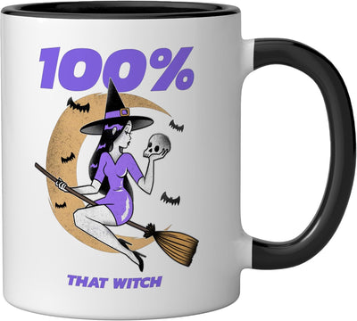 Taza cerámica That Witch 100% negra/blanca