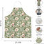 Delantal floral vintage verde salvia con diseño de peonía