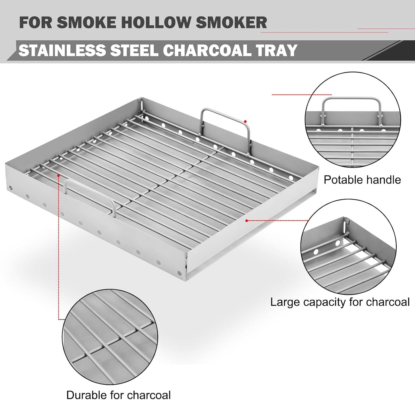 Bandeja carbón repuesto para soporte cesta hueca de humo