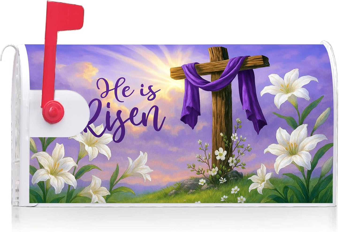 Funda Buzón Pascua Cruz Religiosa Tira Magnética 21x18pulg