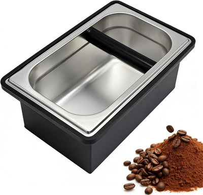 Caja acero inox para Espresso Knock y café italiano