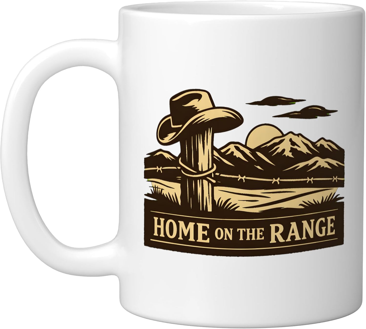 Taza Cerámica Rústica Estilo Oeste Blanco