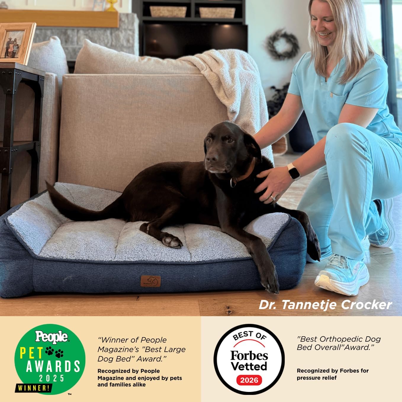 Cama ortopédica XL para perros grandes con funda impermeable