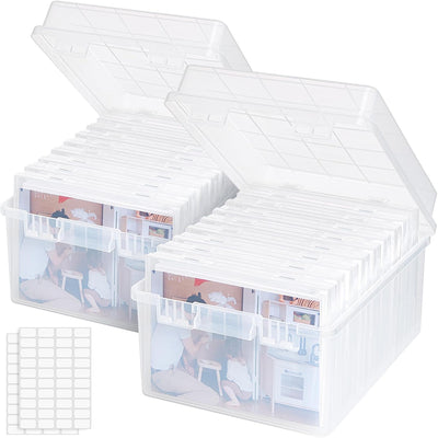 2 Cajas Fotos 5x7pulg Contenedores Transparentes 9 Pzas