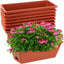 8 Pzas Macetero Plástico Rectangular 17pulg Ventana Jardín Rojo