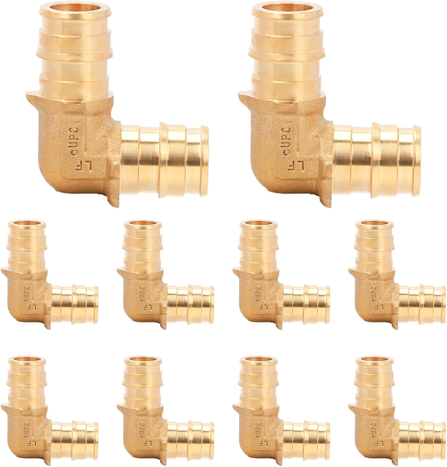 Set 10 Accesorios Codo 90° Pex-A Latón Anti-Fugas