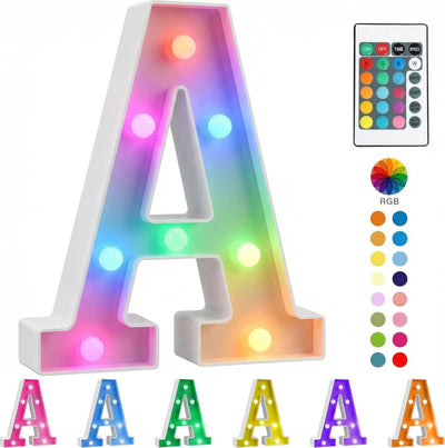 Luces LED marquesina letra A control remoto modos intermitentes