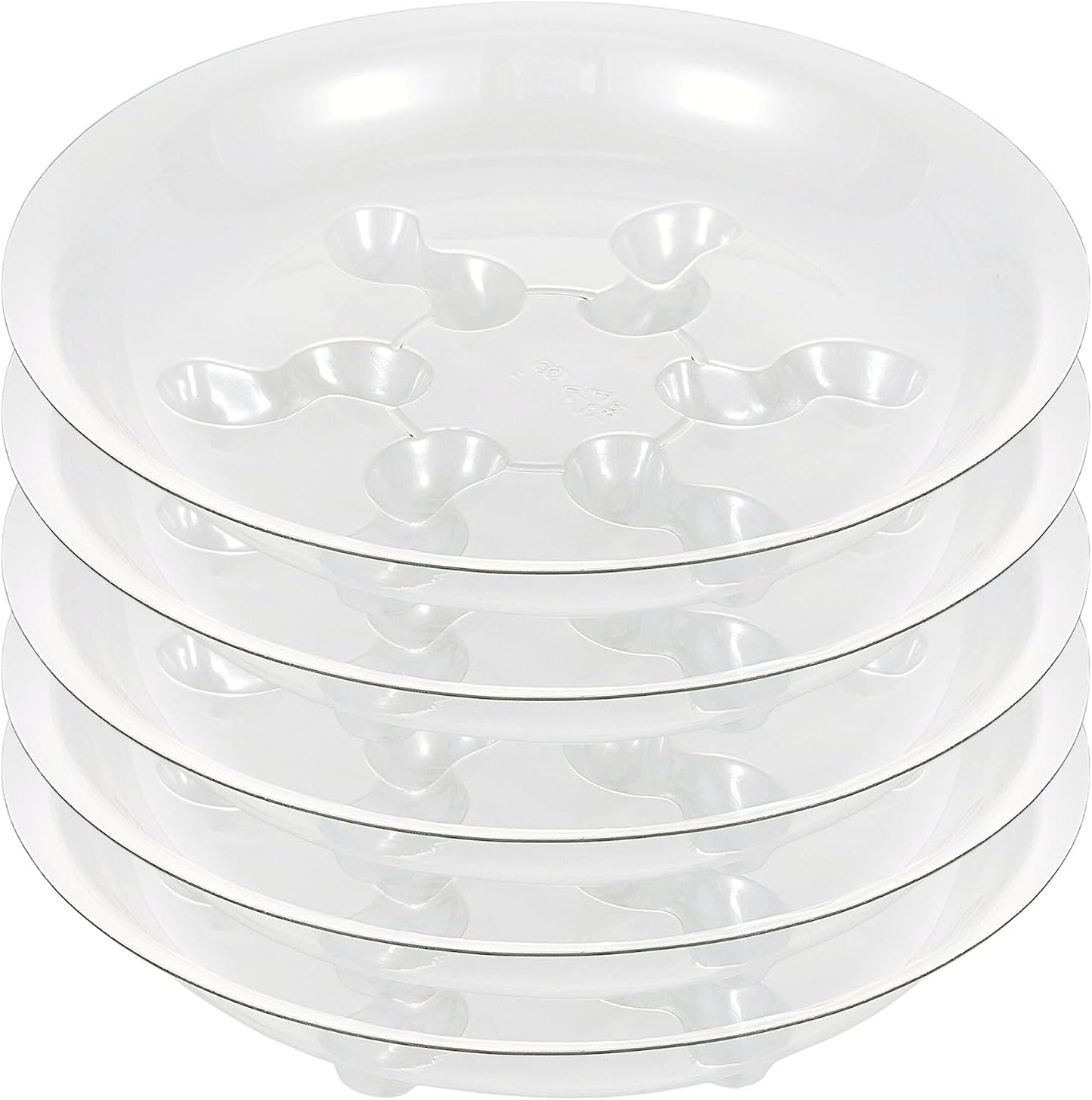 5 Pzas Platillos Plástico Transparente 8pulg para Macetas