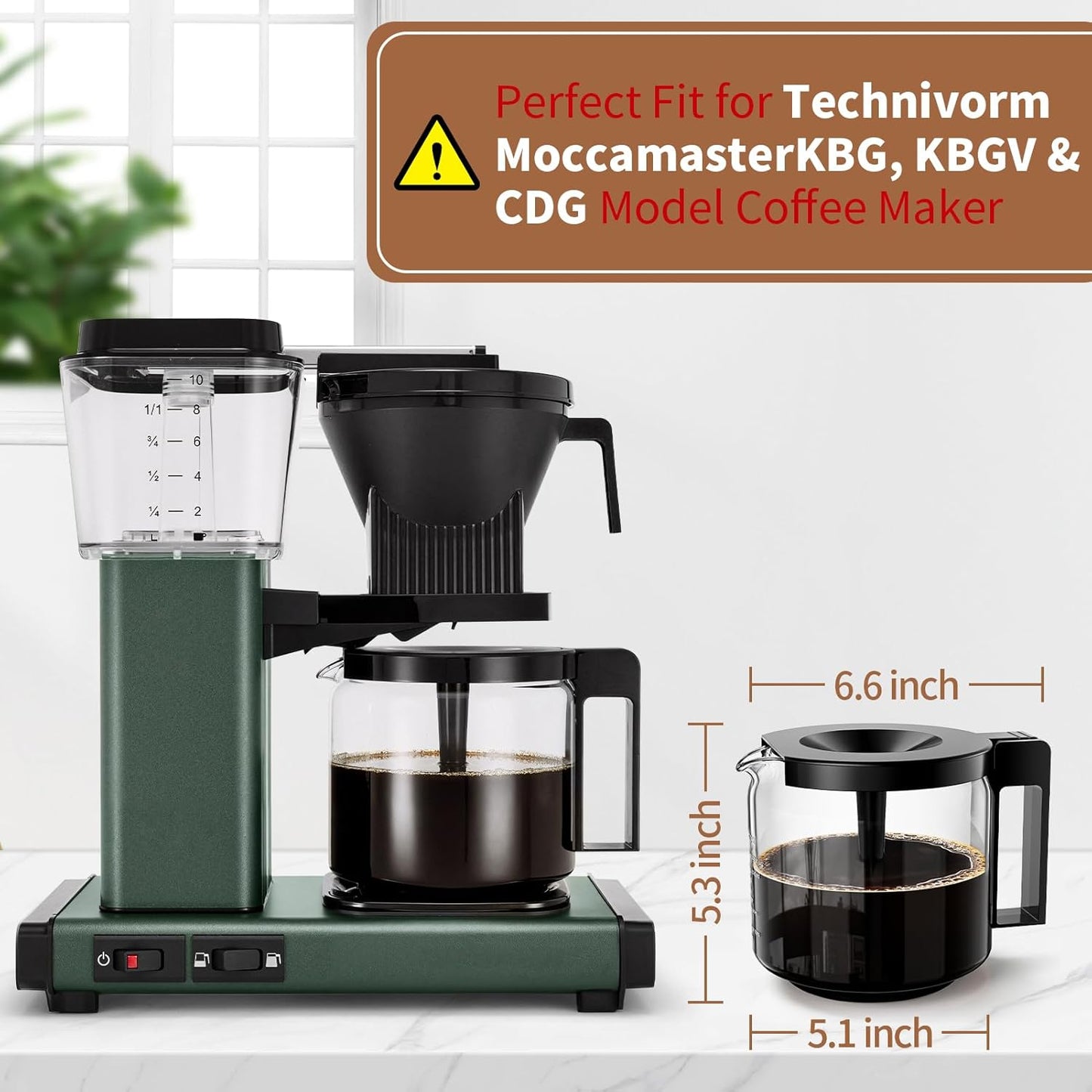 Cafetera de vidrio sin BPA para Technivorm 89830 Moccamaster