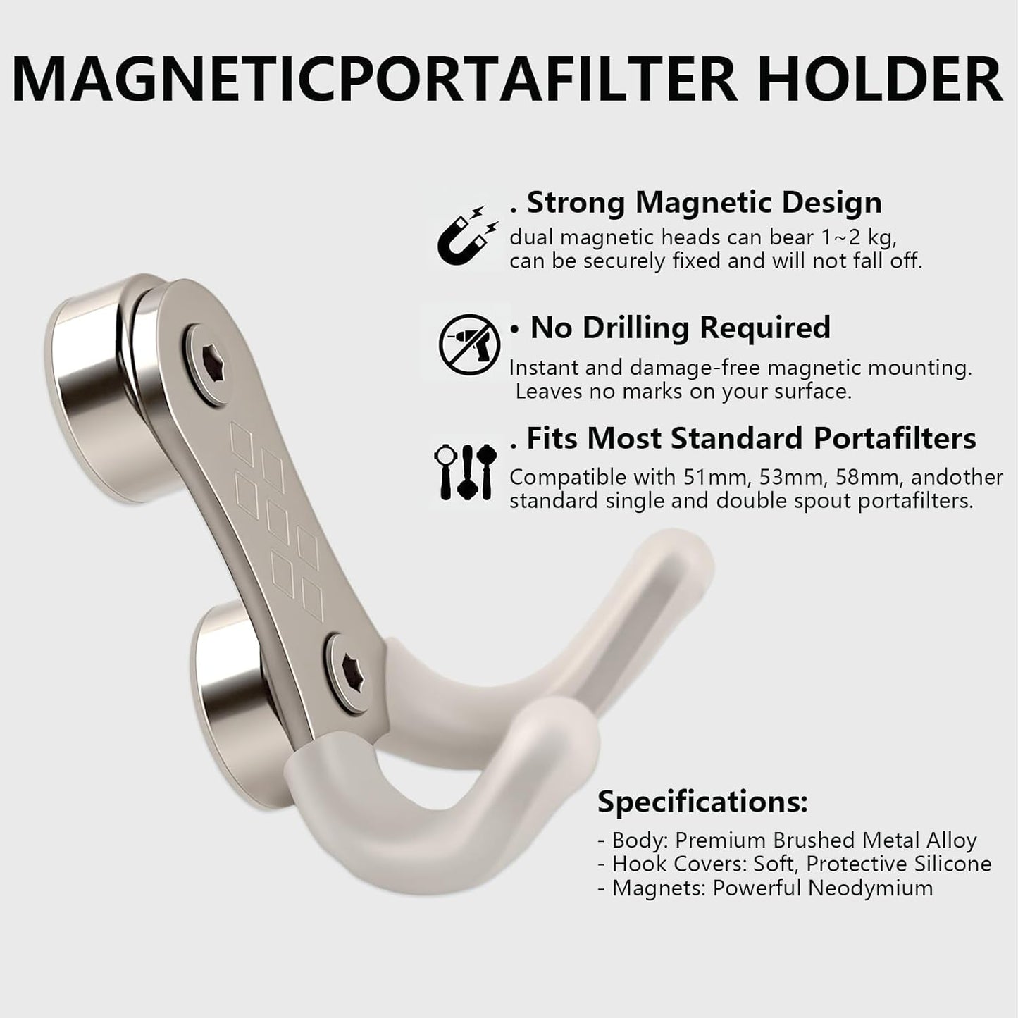 Soporte magnético para portafiltros de pared compatible con Ninja Luxe Cafe y Breville