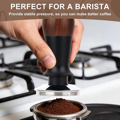 Tamper Espresso 53mm Acero Inox con Mango Madera