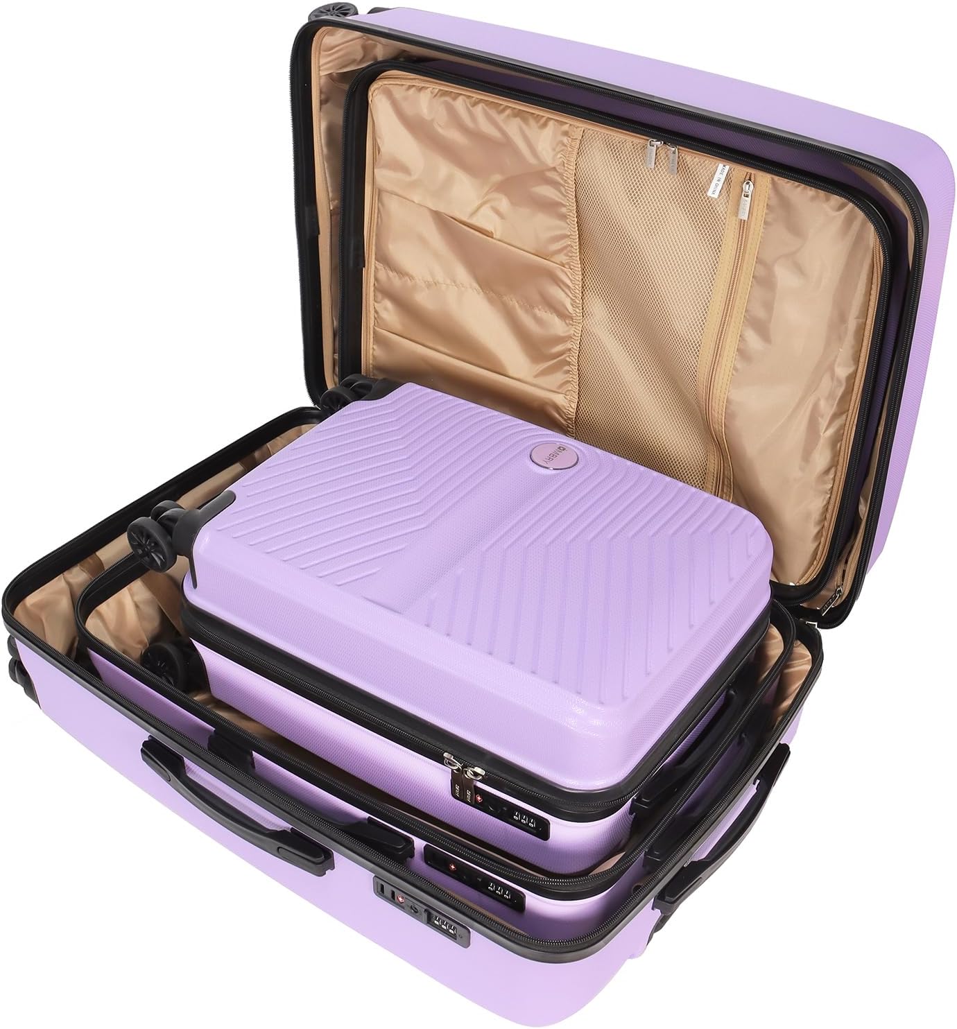 Set 3 maletas PC ABS ruedas silenciosas 20/24/28 morado