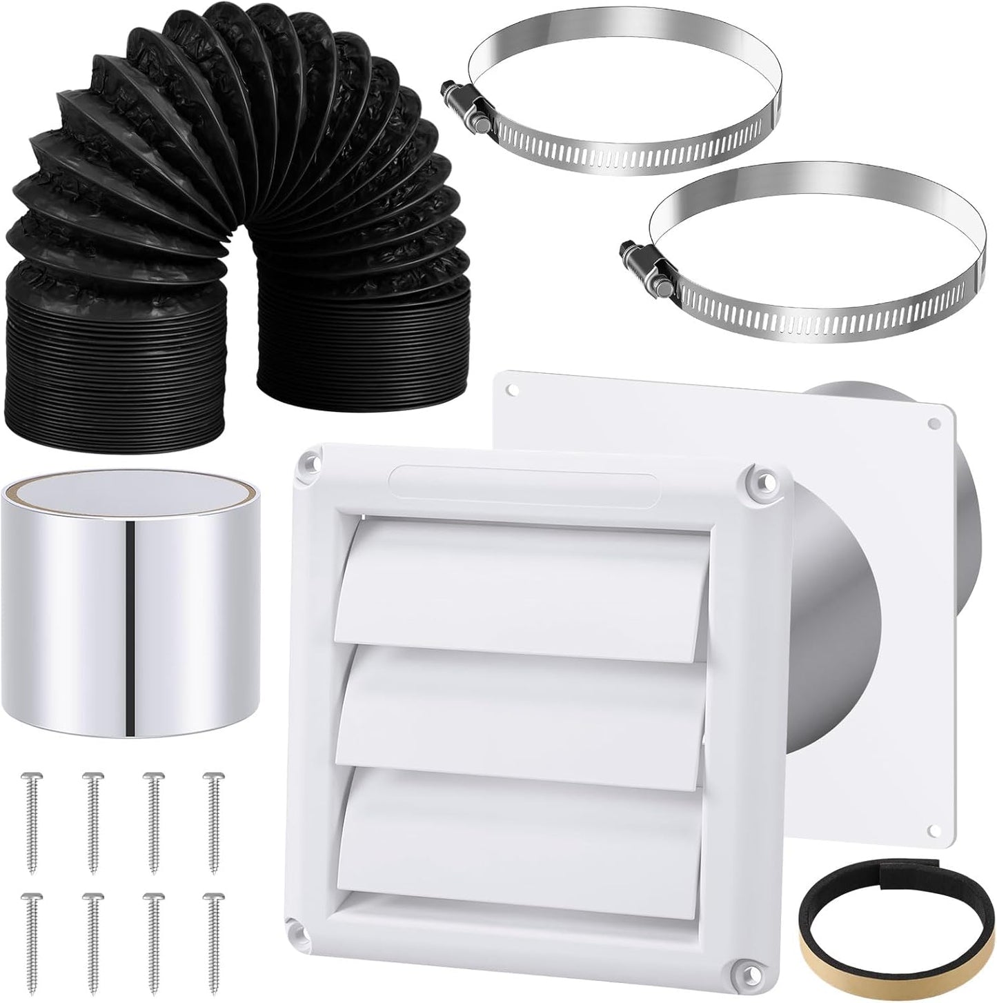 Kit ventilación secadora 4pulg conector manguera negro