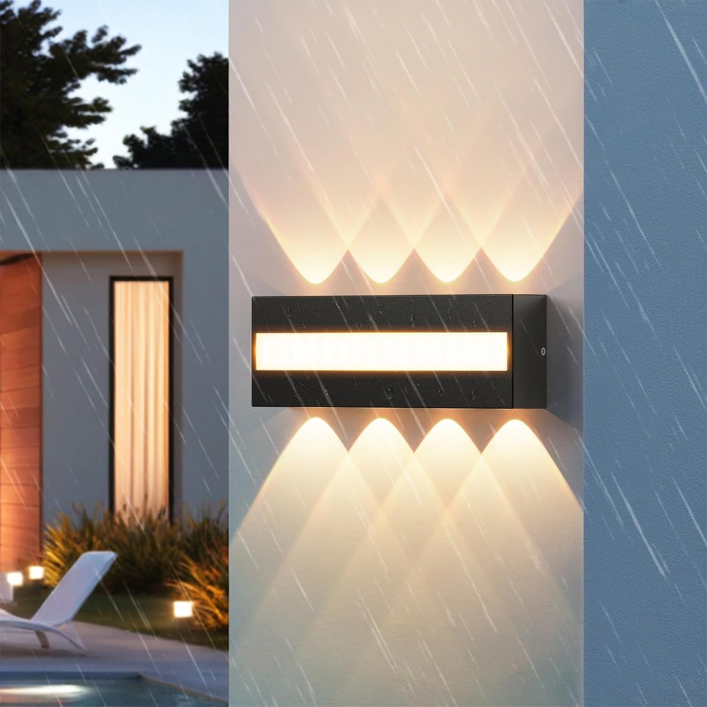 Lámpara pared exterior LED 18W aluminio negro IP65