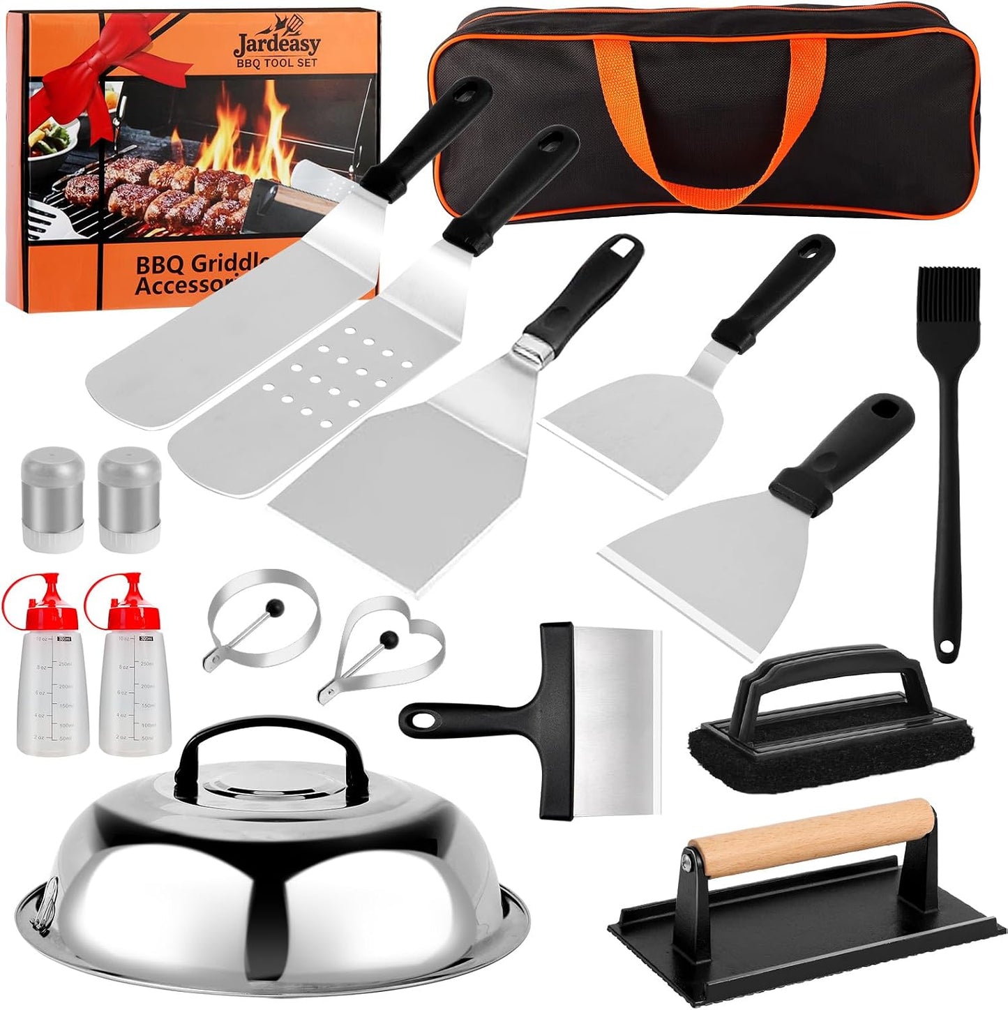 Set 19 Pzas Herramientas Parrilla Acero Inox Resistente