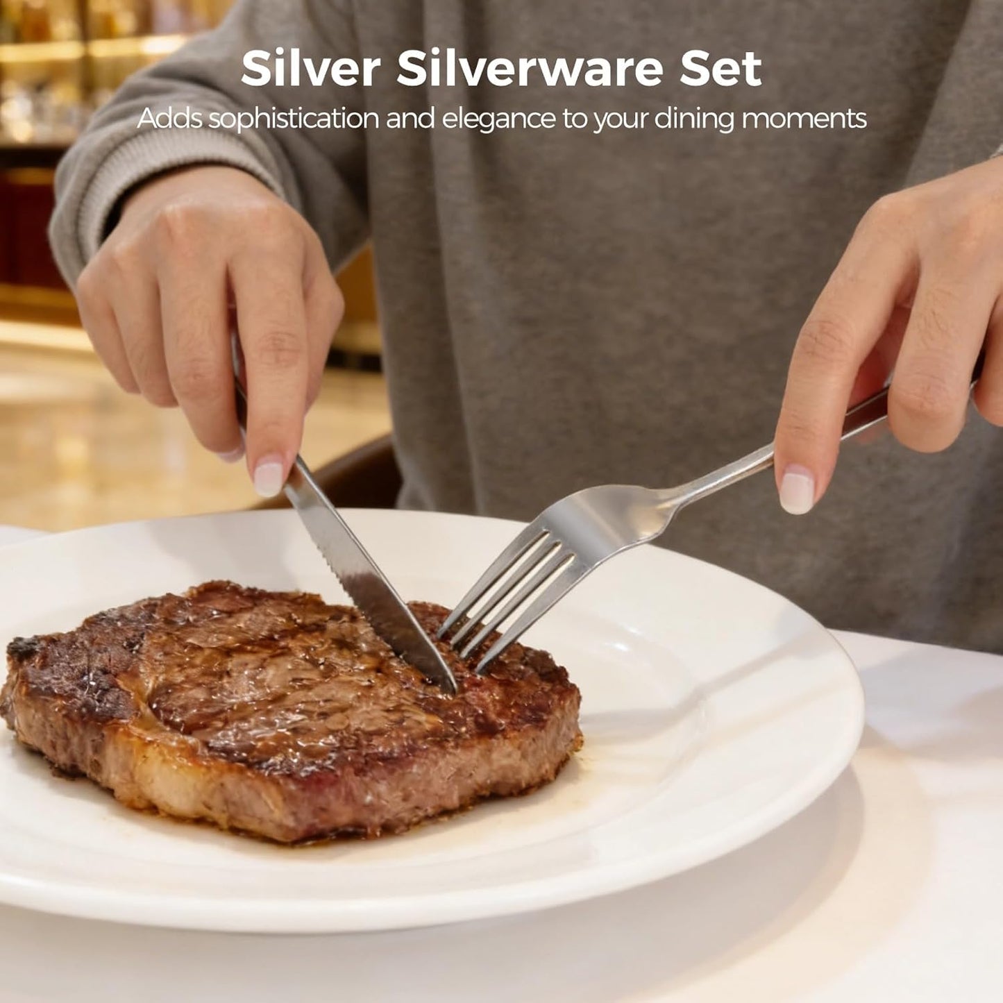 Set 200 Pzas Cubiertos Acero Inox Elegantes Lisa