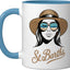 Taza Cerámica Viaje Caribeña Azul/Blanco
