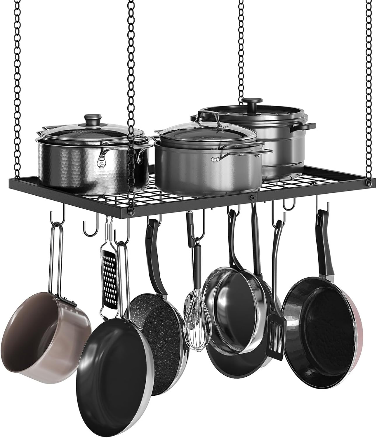 Estantería colgante para olla y cubo de basura para cocina