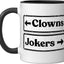 Taza Cerámica Humor Clowns Jokers Arrows Negro/Blanco