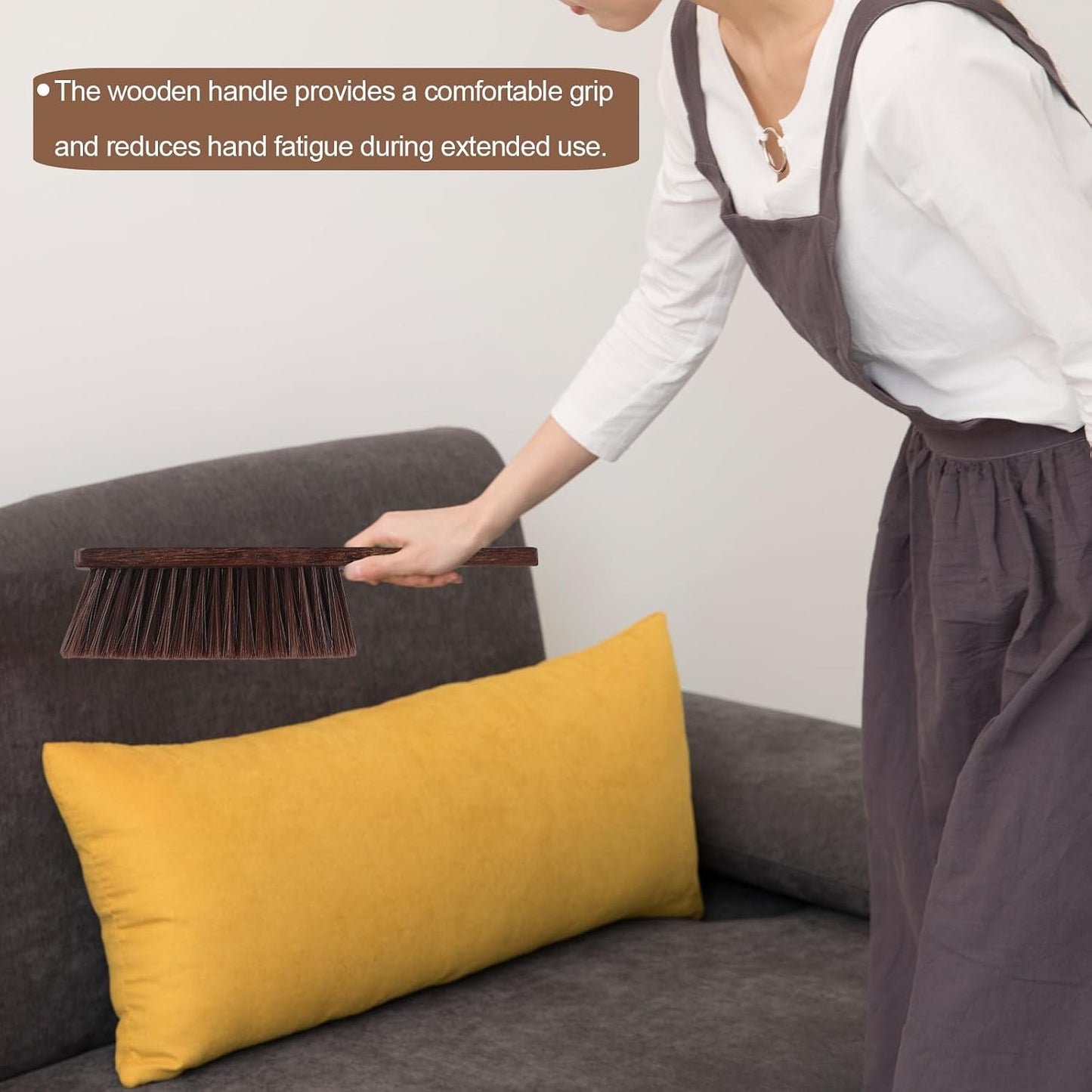 Cepillo mano encimera madera cerdas suaves muebles coche sofa