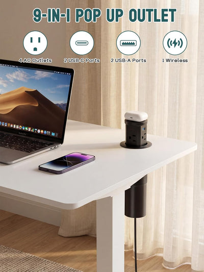 Toma corriente 2.5pulg con cargador inalámbrico 15W USB C 30W 4 puertos