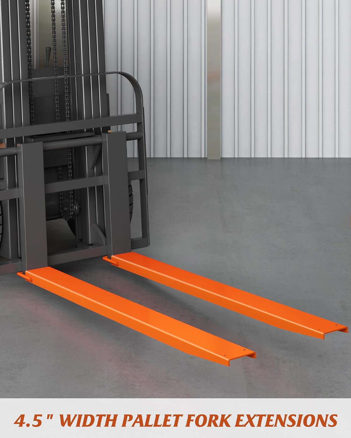 Extensión horquilla palet 4.5x72pulg acero resistente 1 par naranja
