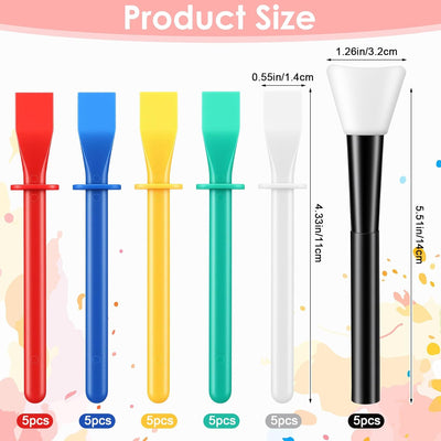 Set 30 Cepillos Silicona con Esparcidor Plástico