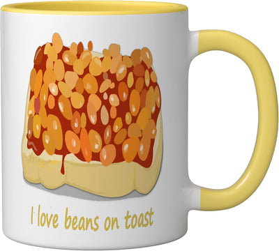 Taza Cerámica Beans On Toast Amarillo/Blanco