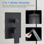 Juego grifo ducha negro mate interruptor desviador 8pulg