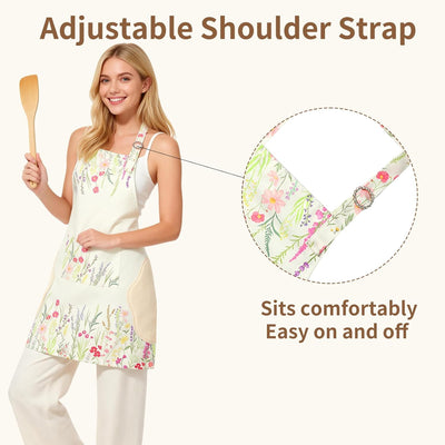 Delantal cocina con bolsillos ajustable mujer