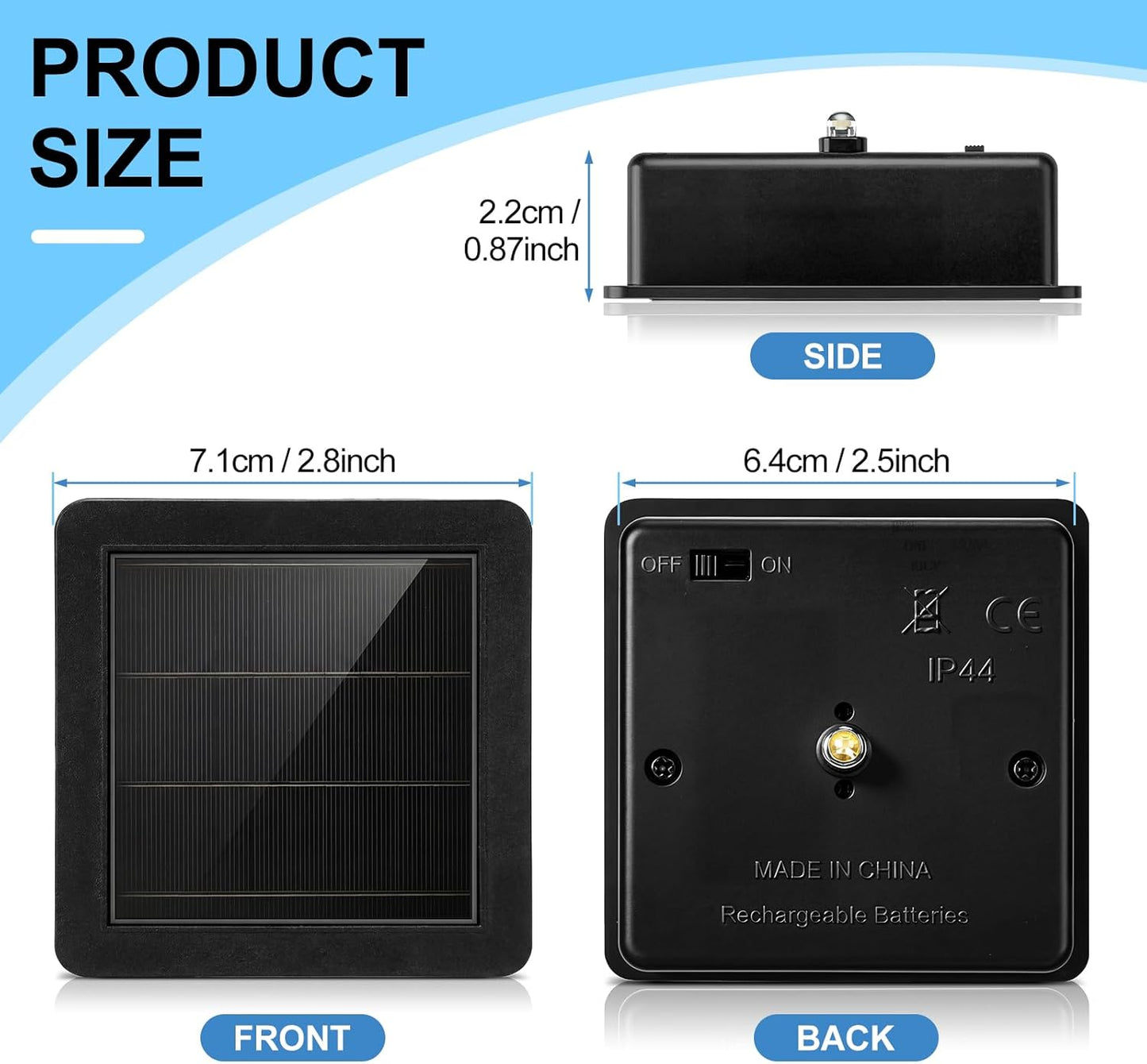 4 Pzas Luz Solar Redondas Impermeables Decorativas Exteriores