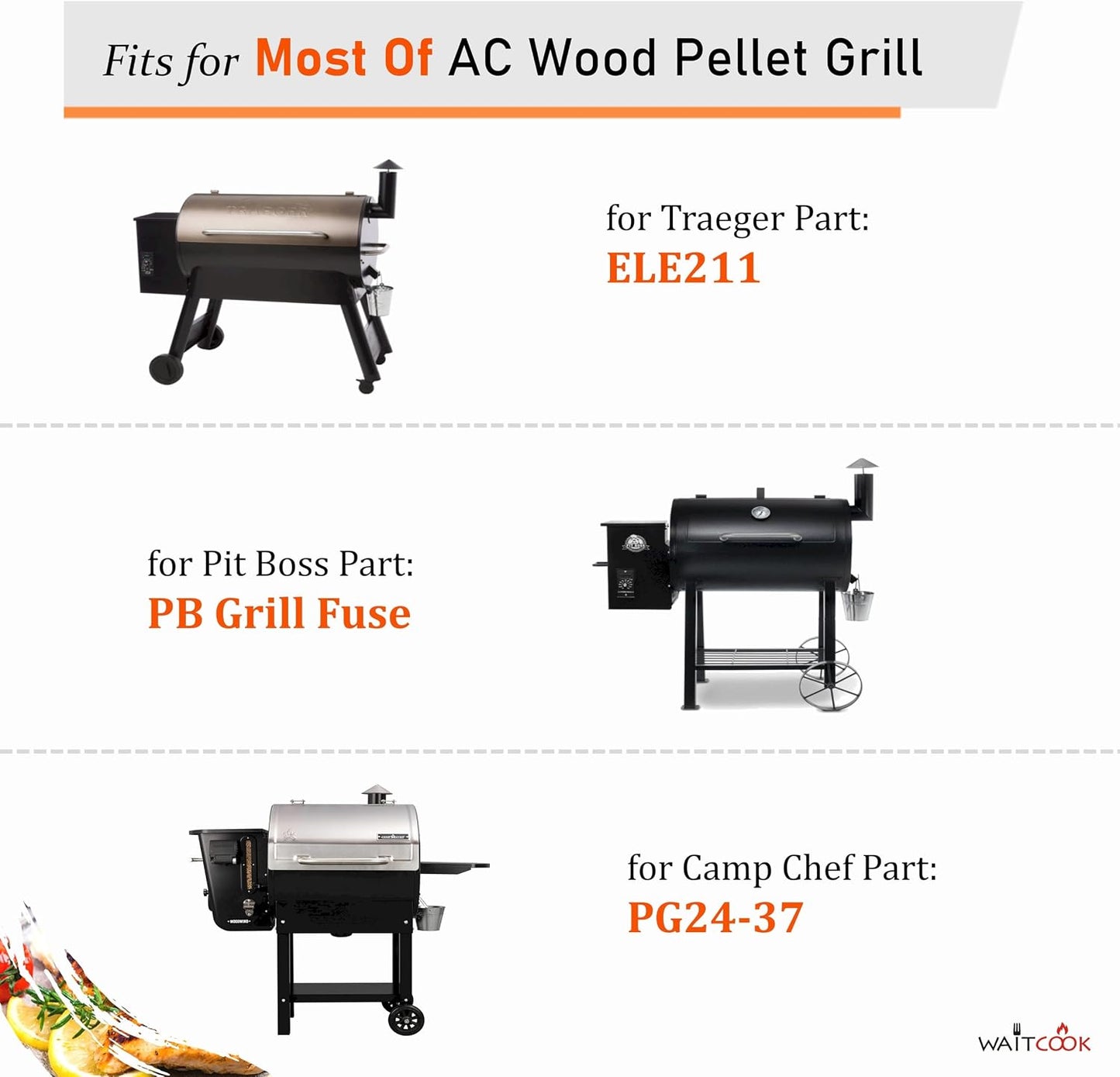Parrilla pellets 5A para Traeger Pit Boss Z Grills Camp Chef set 10