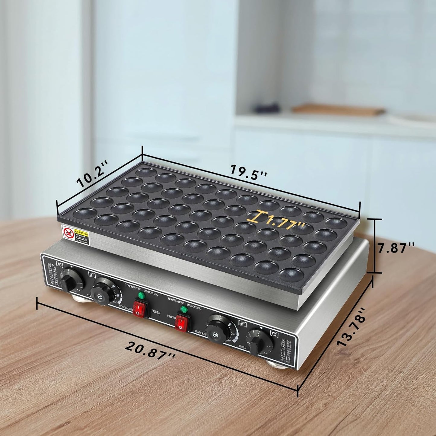 Mini máquina panqueques acero inox 50 pzas eléctrica 1800W