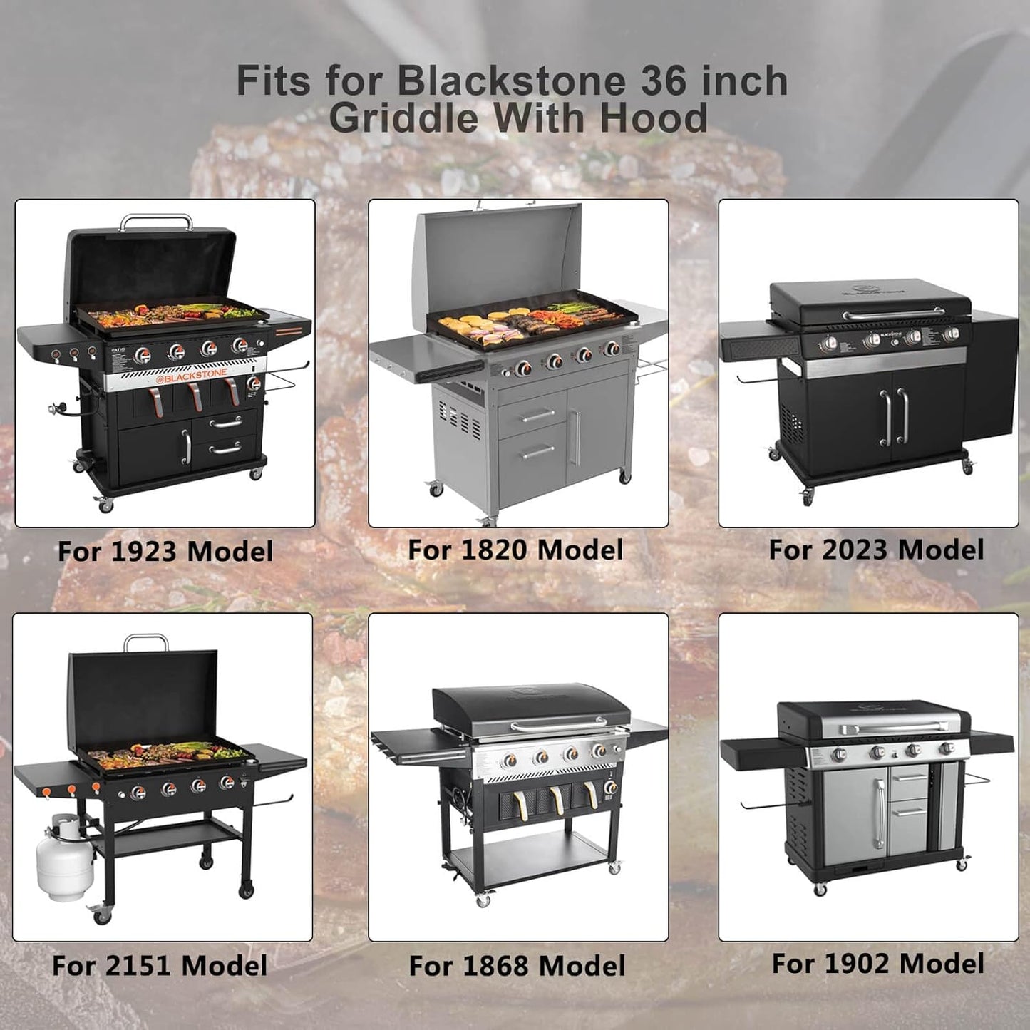Cubierta parrilla Blackstone 36 con capucha negro impermeable