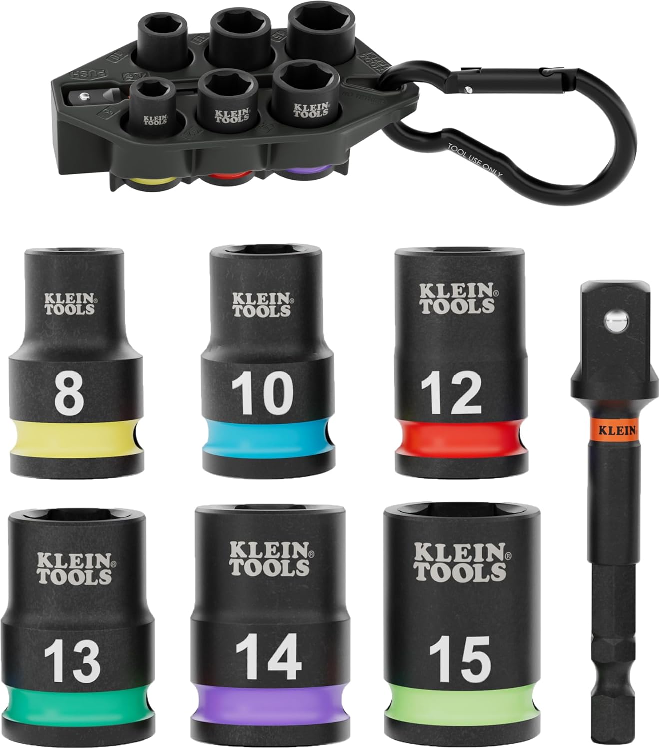 Juego 7 Pzas llaves impacto métricas 3/8 pulg cod colores