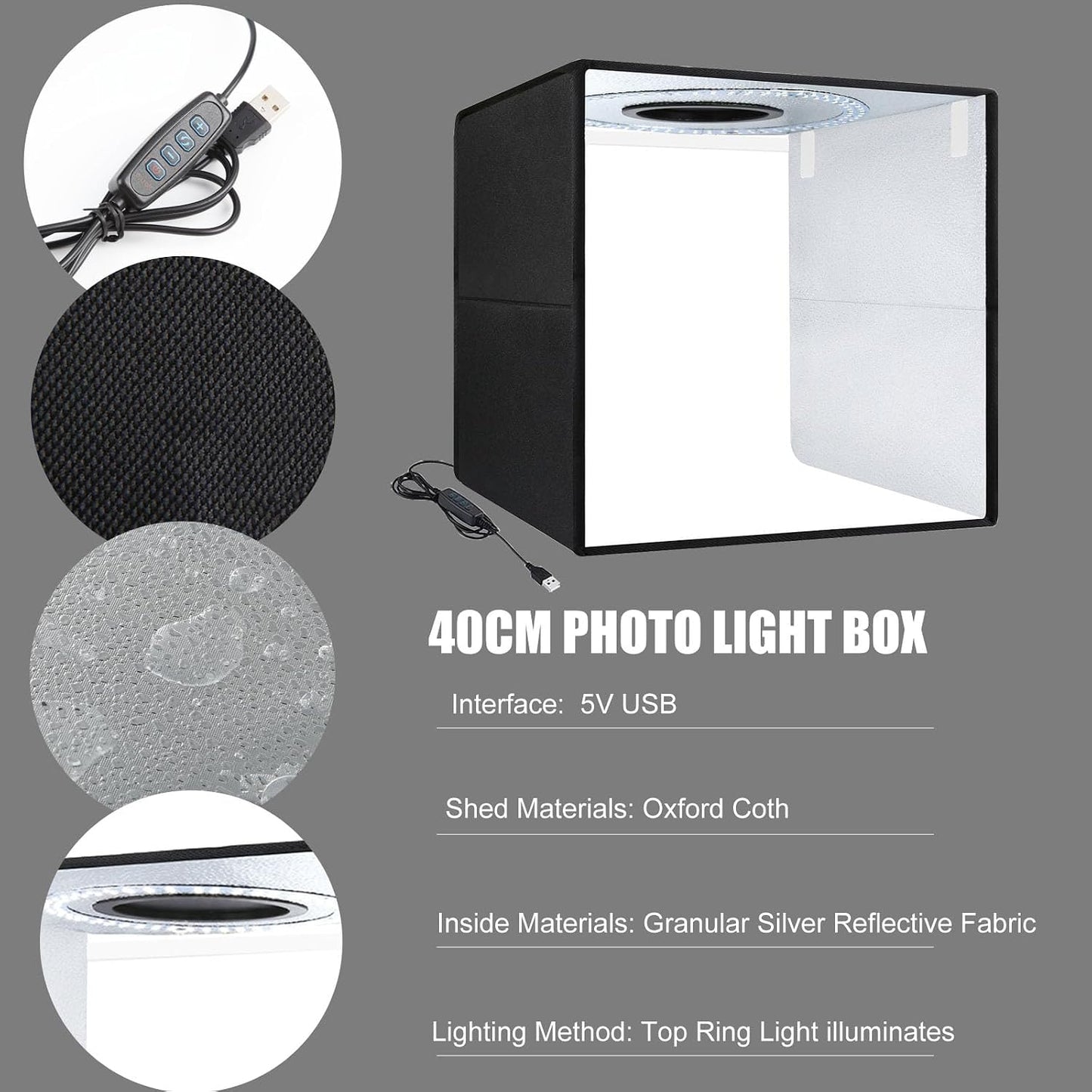 Caja luz fotográfica 16pulg CRI90 6 colores