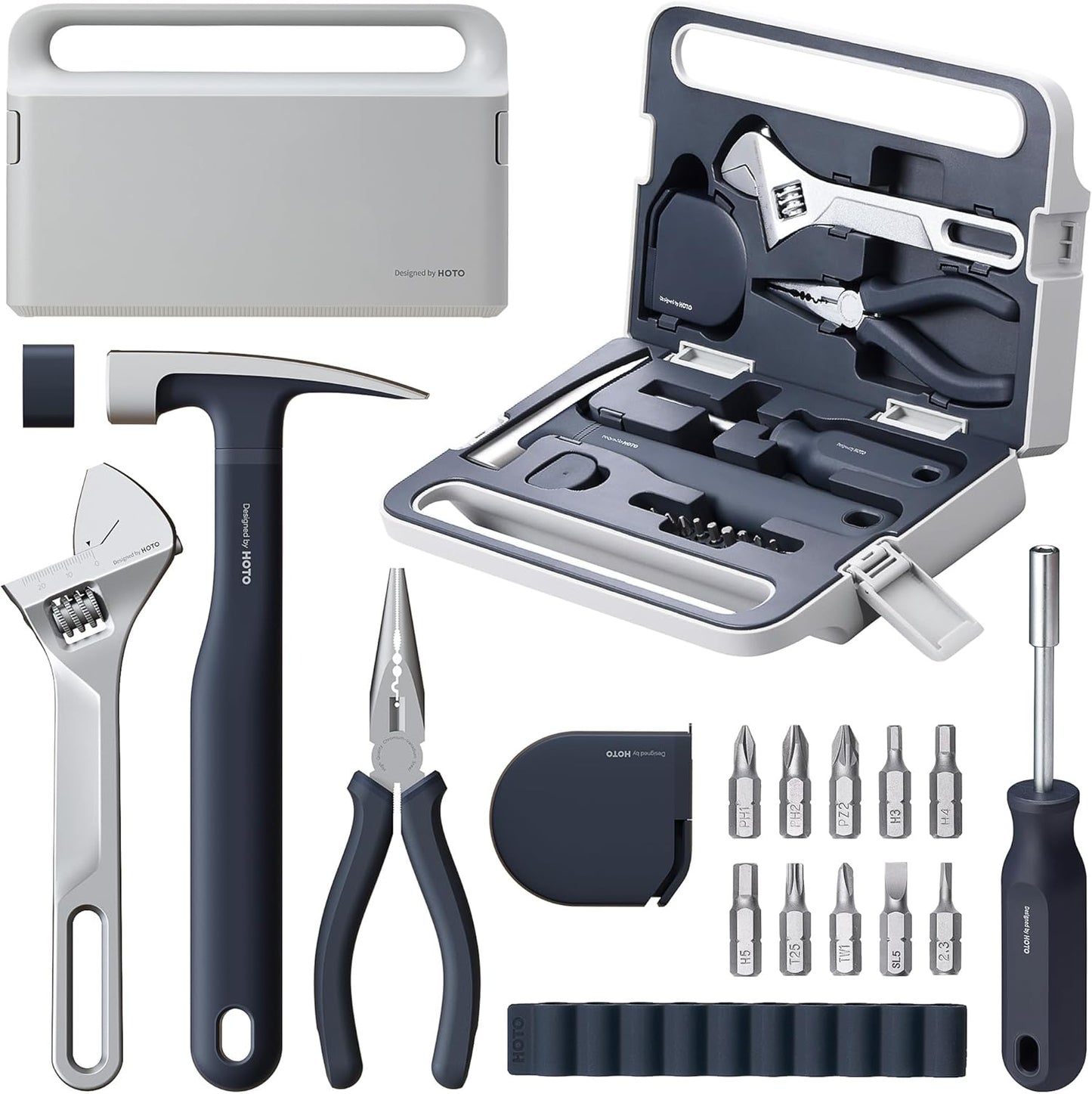 Kit 16 Pzas Herramientas Mano con Caja Almacenamiento