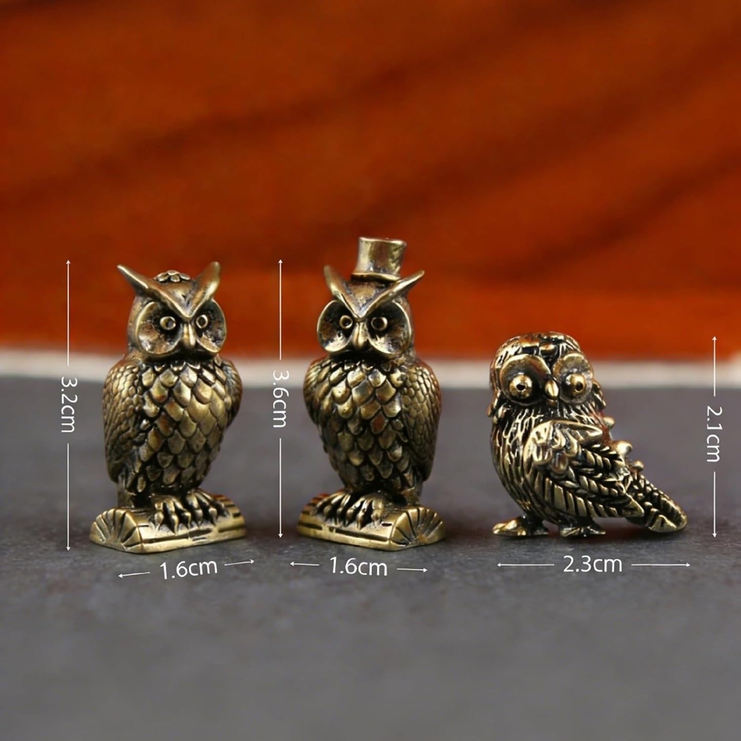 Set 3 figuras magnéticas bisagra de búho decoración hogar