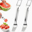 Cortador de sandía 2 en 1 acero inoxidable tenedor frutas accesorio cocina