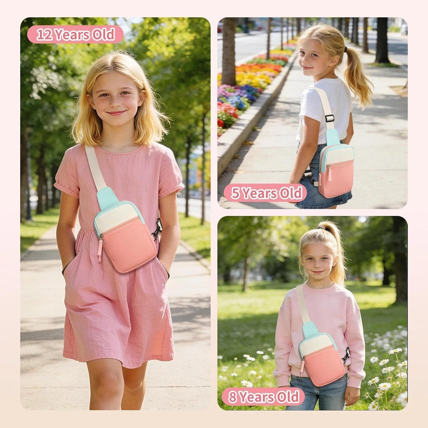 Bolso riñonera ajustable para adolescentes y niñas 8-12 años