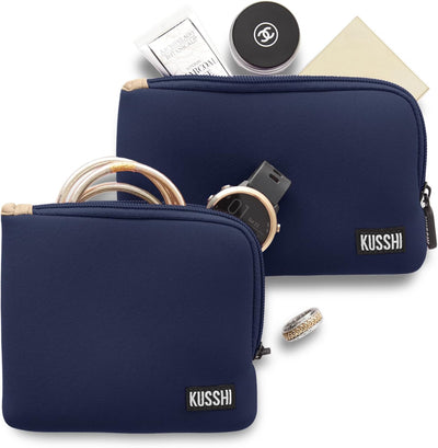 Juego bolsas neopreno moderno organizado azul marino/caqui