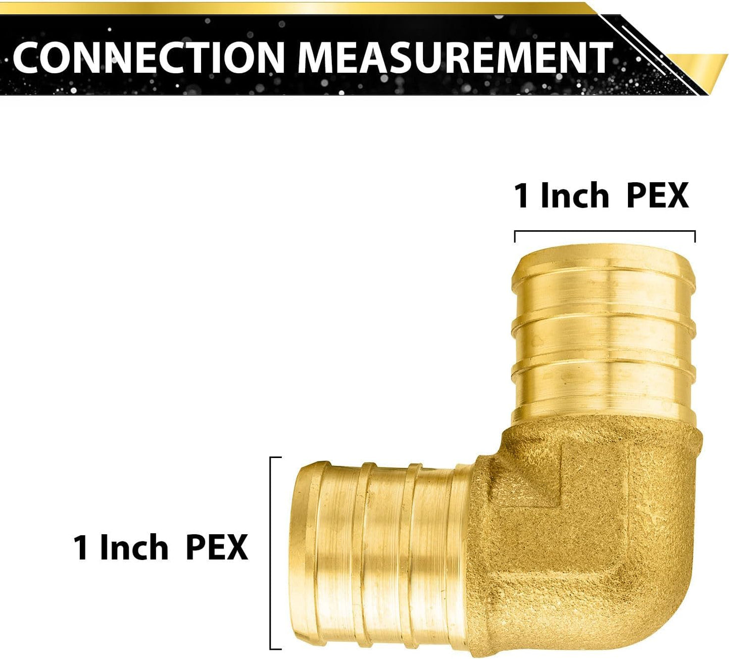 Pack 5 Accesorios PEX 1pulg Codo 90 Grados Latón