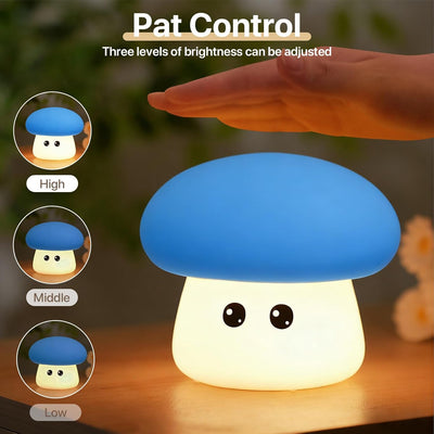 Luz Nocturna Hongos Azules Recargable Niños con RGB