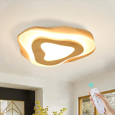 Candelabro LED empotrado 15.7pulg madera natural regulable
