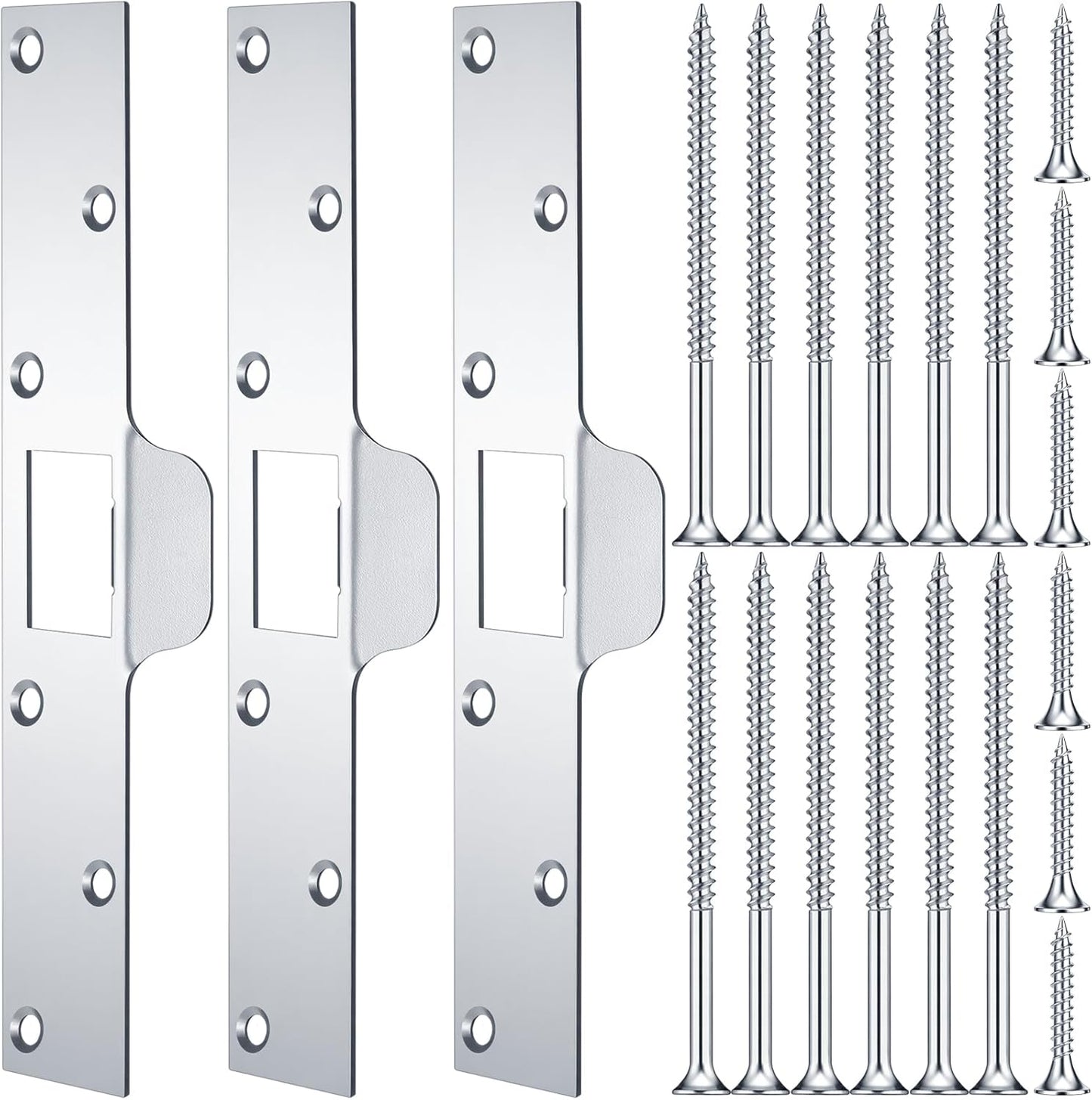3 Pzas Placa Impacto Puerta 1-1/4x7-7/8 Acero Inox