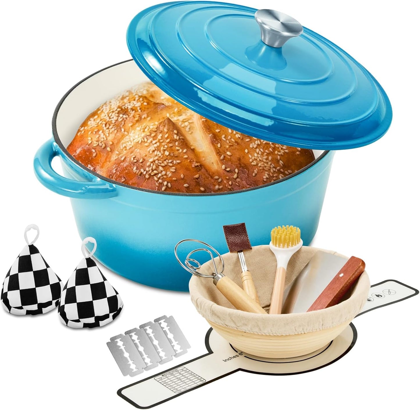 Horno holandés hierro fundido esmaltado 6.5qt con tapa