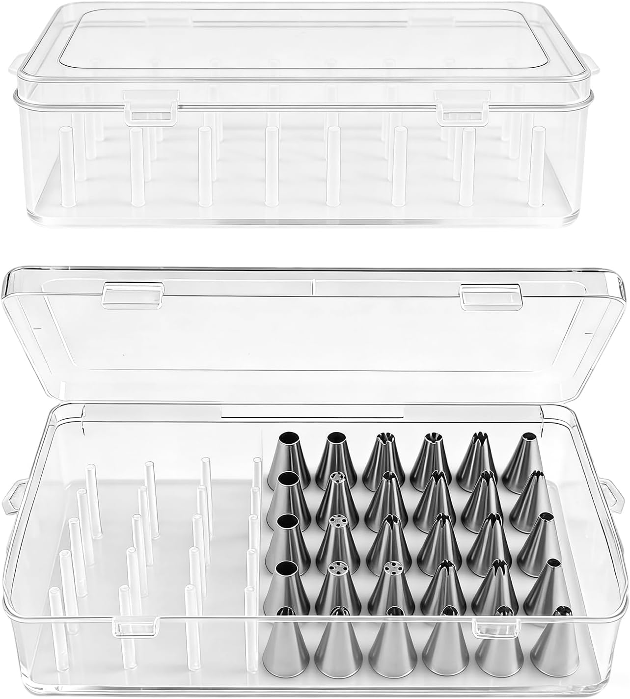 Caja organiz. puntas tubería plástico transparente 84 pzas