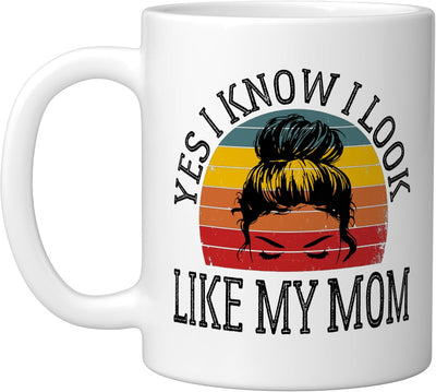 Taza cerámica para Madre's Day con pelo desordenado estilo madre