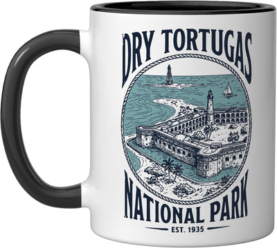 Taza Cerámica Parque Nacional Dry Tortugas Negro/Blanco