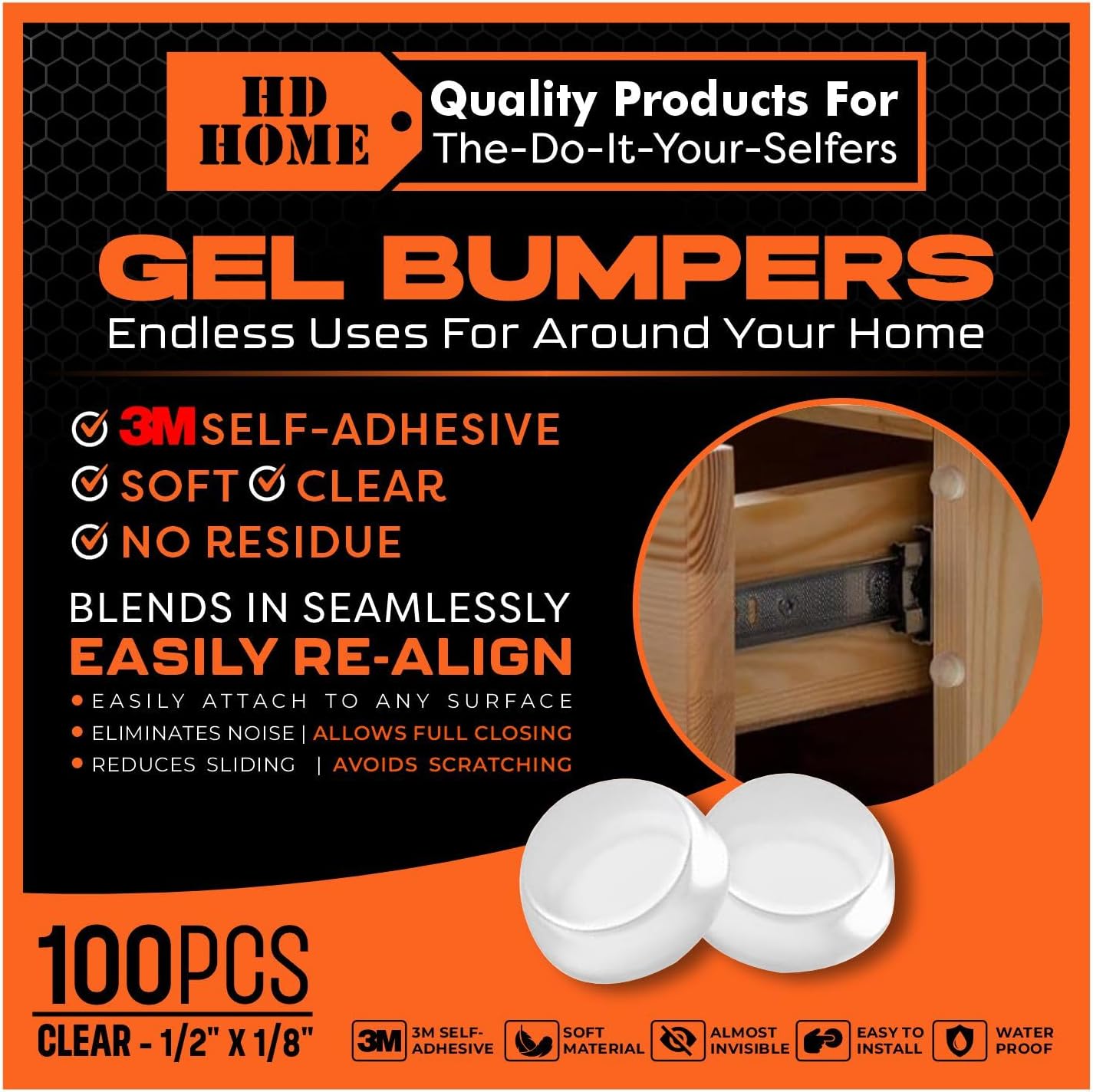 100 Protectores gel suave autoadhesivos 3M para muebles